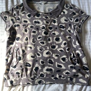 Leopard Print Short Sleeve Top